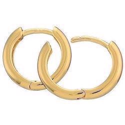 BNH Ladies Gold Plated 925 Sterling Silver Kink Ear Creoles, Ø 12.5 mm x 2.2 mm